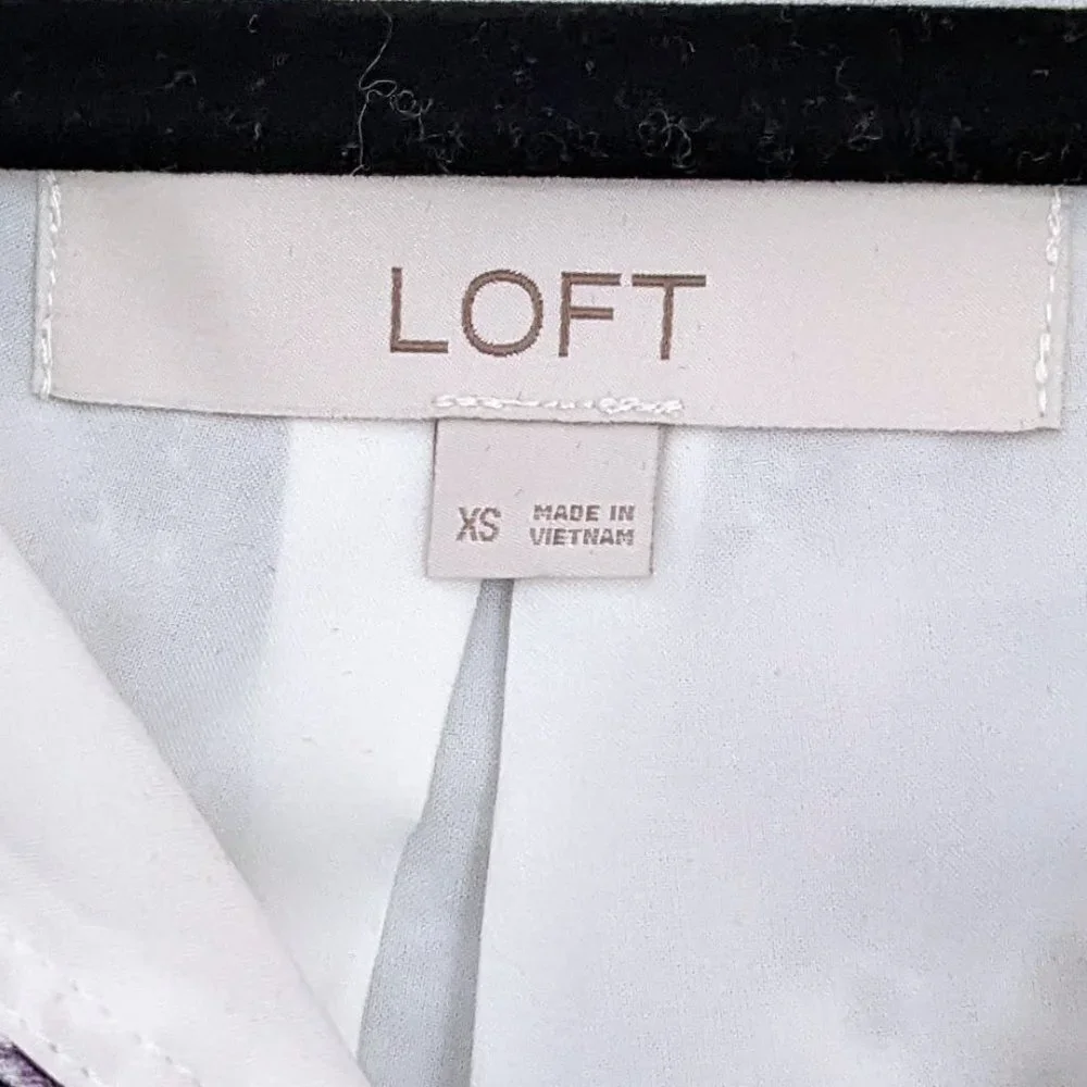 NWOT Loft XS Geo Side Tie Dolman Dress